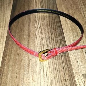 Snakeskin Genuine Belt Size Medium Hot Pink Vintage